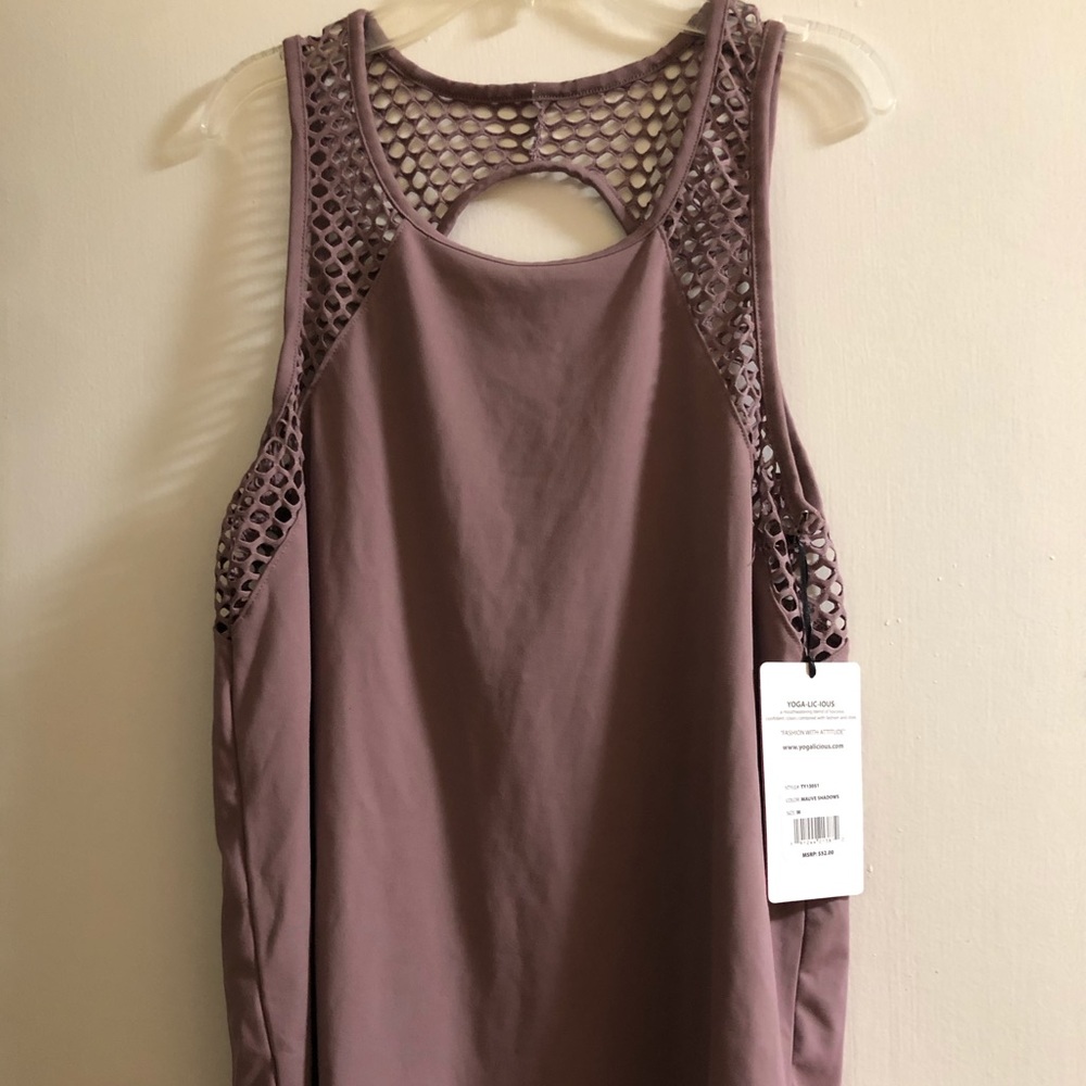 Yogalicious Women’s Workout Muave tank top, size M
